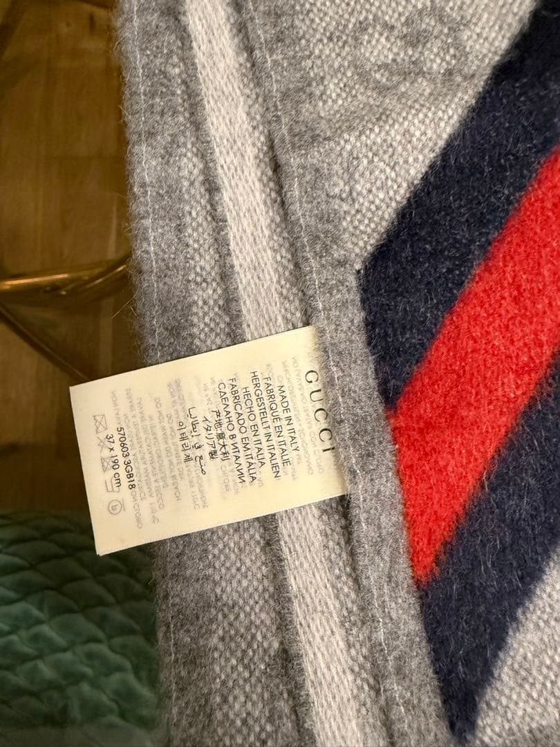 GUCCI GGロゴ ストライプ マフラー