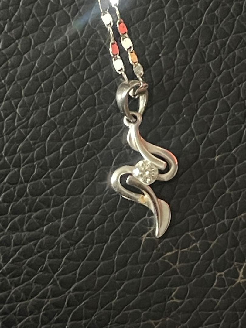 プラチナ ダイヤモンドネックレス　PT750刻印あり　2.8g 長さ45cm