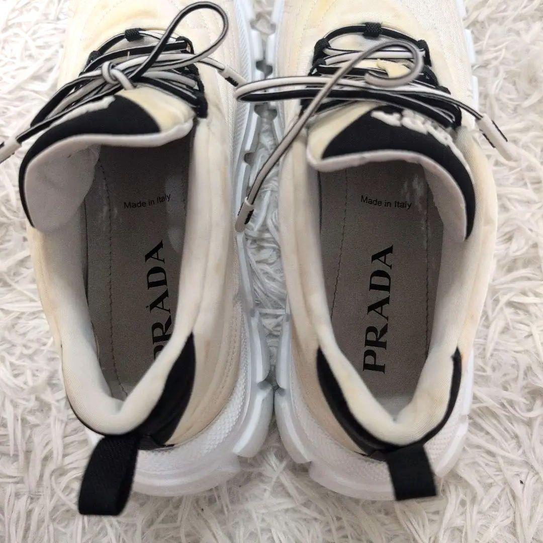 PRADA プラダ リナイロン スニーカー 21SS 三角ロゴ 白 38 1/2