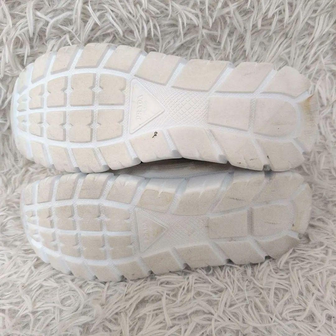 PRADA プラダ リナイロン スニーカー 21SS 三角ロゴ 白 38 1/2