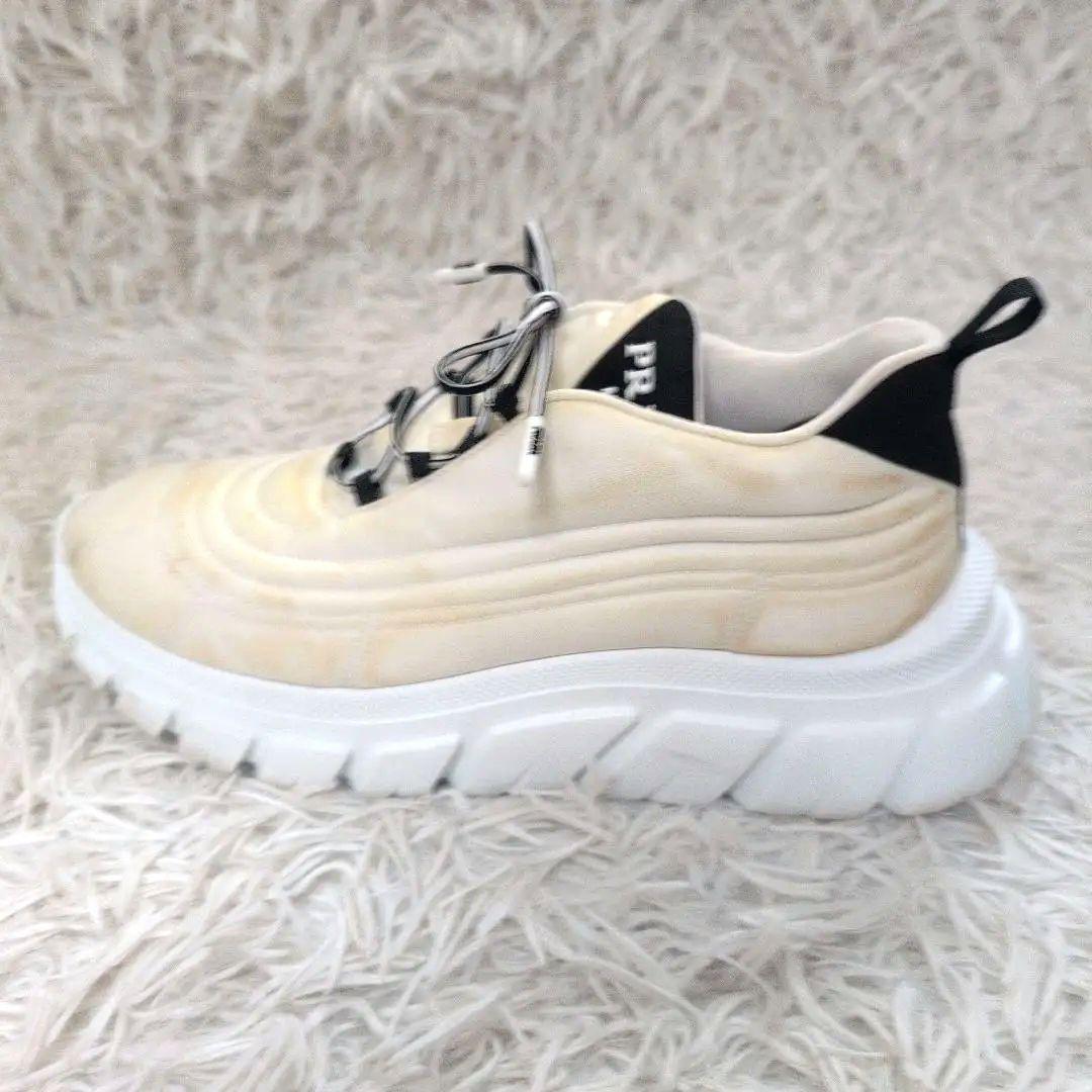 PRADA プラダ リナイロン スニーカー 21SS 三角ロゴ 白 38 1/2