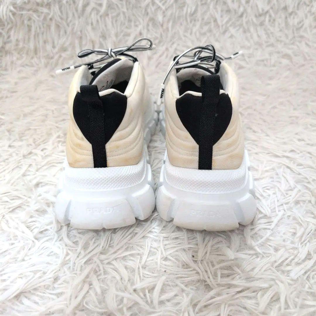 PRADA プラダ リナイロン スニーカー 21SS 三角ロゴ 白 38 1/2