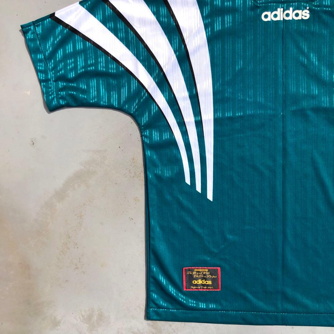 90s adidas サッカーユニフォーム セットアップ Oサイズ XL 緑 黒