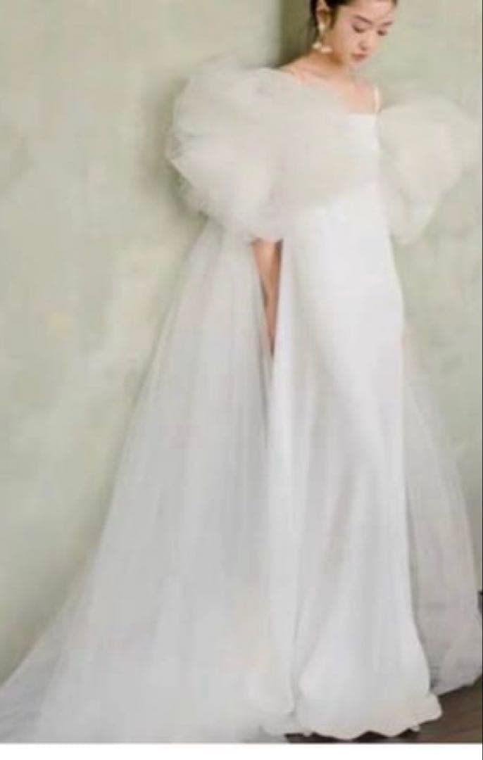 キャミソール サテン チュール 前撮り ウェディングドレス（WD242239）