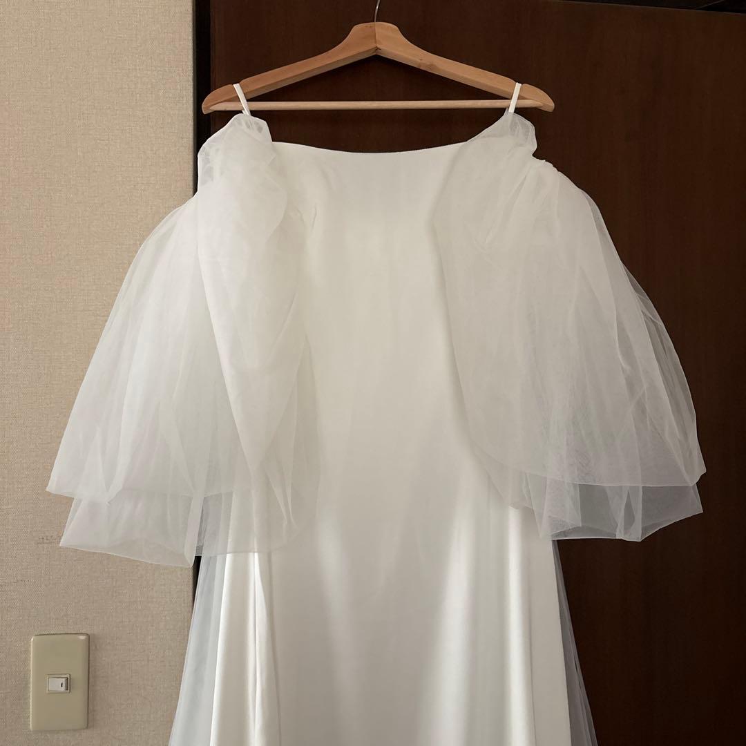 キャミソール サテン チュール 前撮り ウェディングドレス（WD242239）