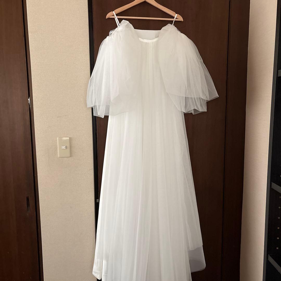 キャミソール サテン チュール 前撮り ウェディングドレス（WD242239）