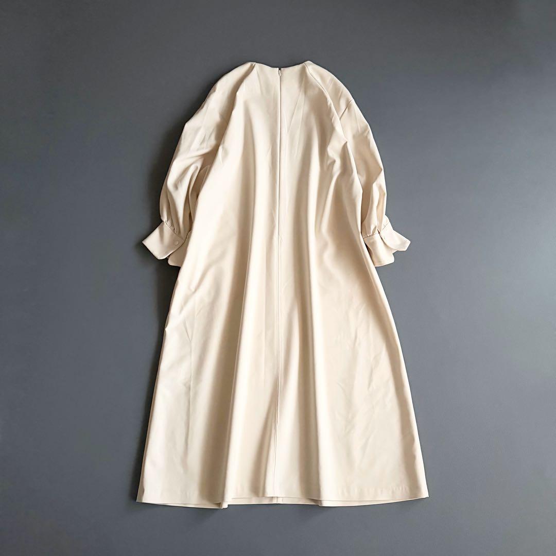 23SS 【アドーア】プルオーバーワンピース38 ボリュームスリーブ ベージュ