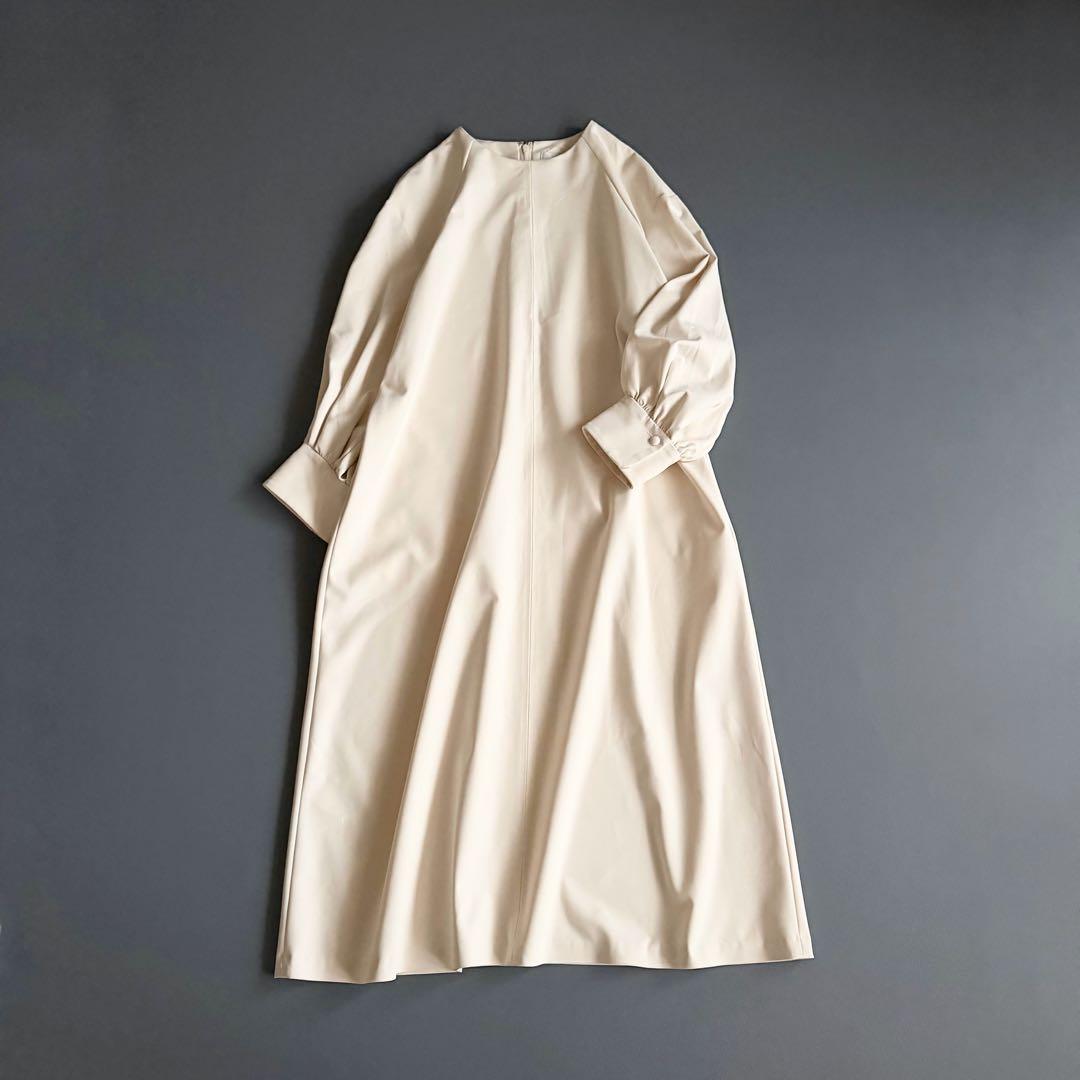 23SS 【アドーア】プルオーバーワンピース38 ボリュームスリーブ ベージュ