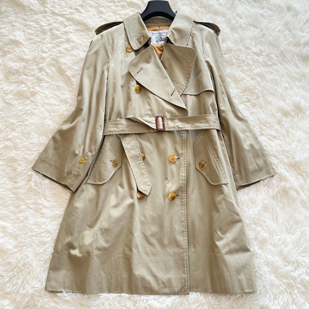 美品　バーバリー　トレンチコート　オリーブ　中綿　ノバチェック　ワッシャー加工