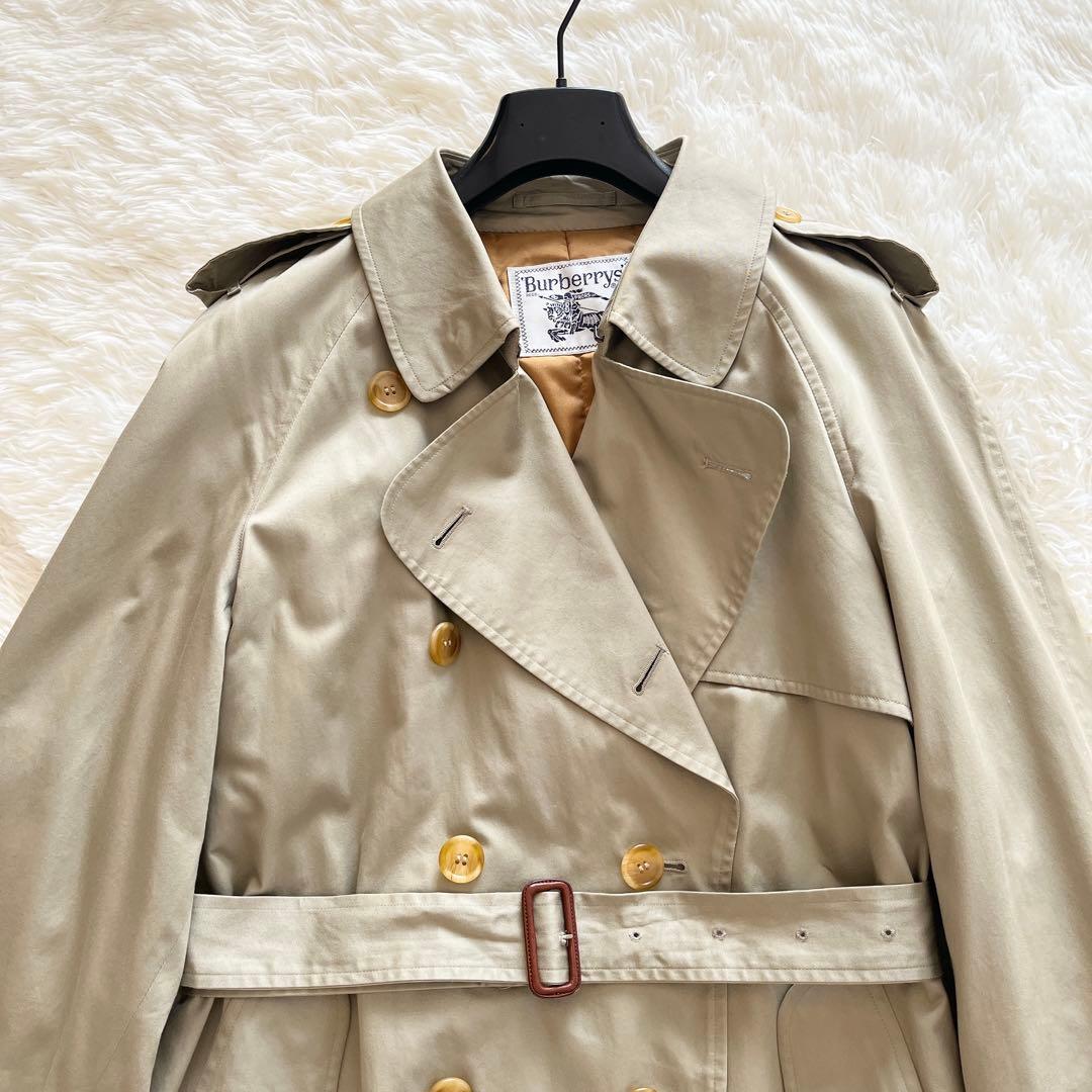美品　バーバリー　トレンチコート　オリーブ　中綿　ノバチェック　ワッシャー加工