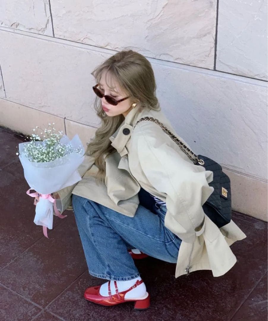 完売品nalm フリルハーフトレンチ