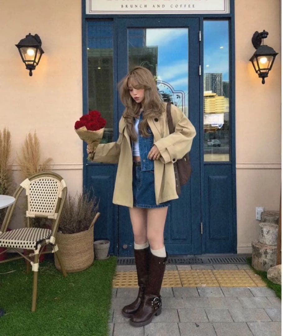 完売品nalm フリルハーフトレンチ