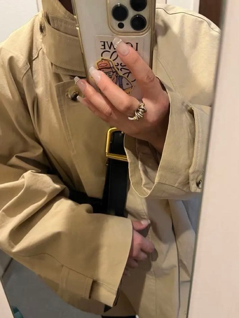 完売品nalm フリルハーフトレンチ