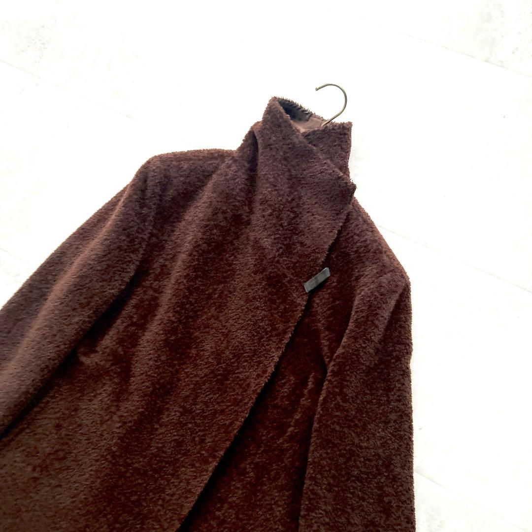 希少✨白タグ　マックスマーラ　アルパカボアリバーシブルコート女優襟最高級40 L