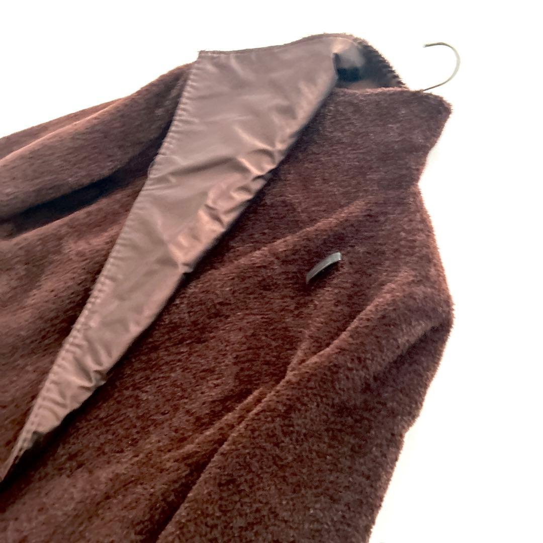 希少✨白タグ　マックスマーラ　アルパカボアリバーシブルコート女優襟最高級40 L