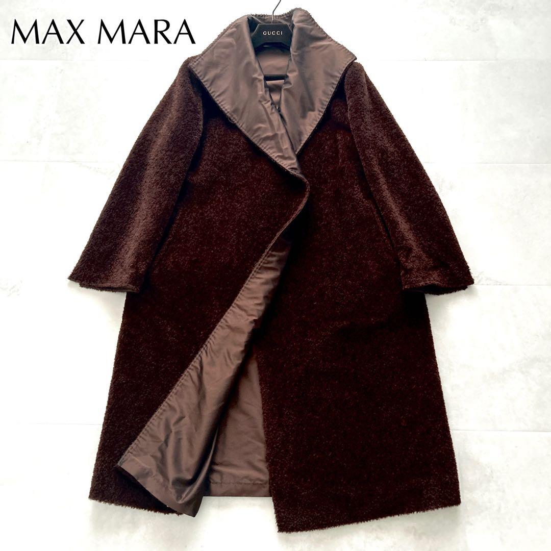 希少✨白タグ　マックスマーラ　アルパカボアリバーシブルコート女優襟最高級40 L