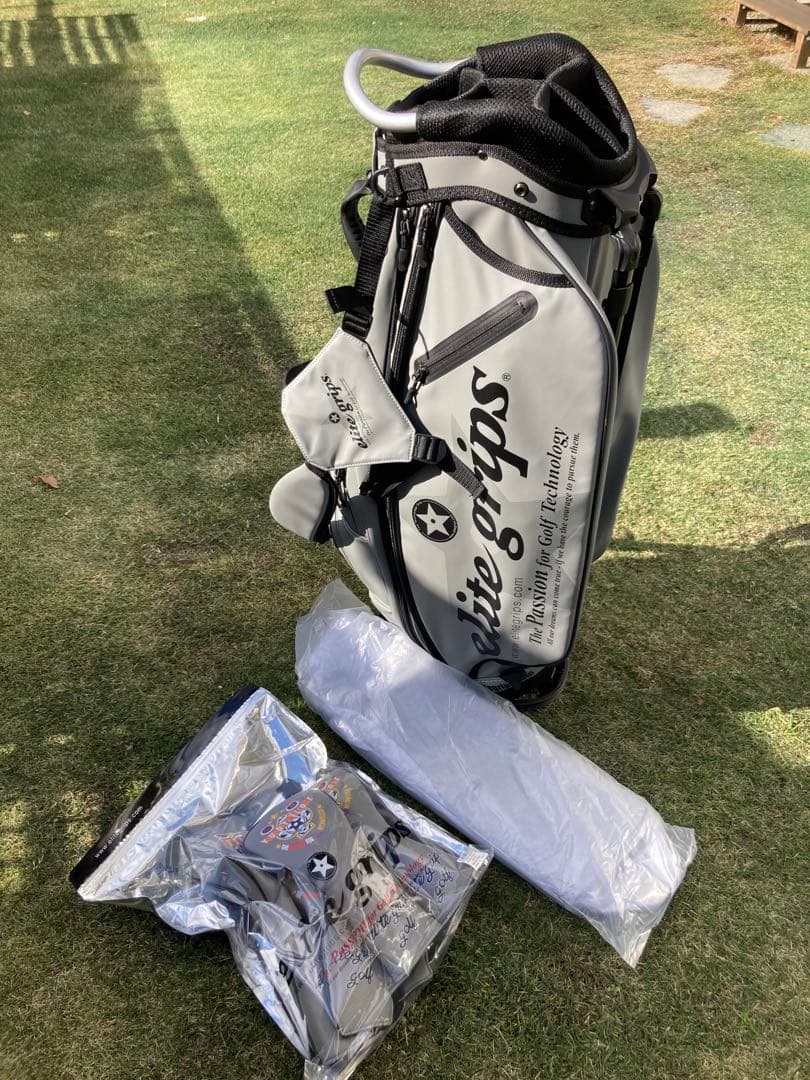 エリートグリップ限定キャディバッグ9.5グレースタンドヘッドカバー5点付き美品