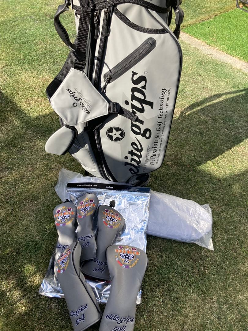 エリートグリップ限定キャディバッグ9.5グレースタンドヘッドカバー5点付き美品