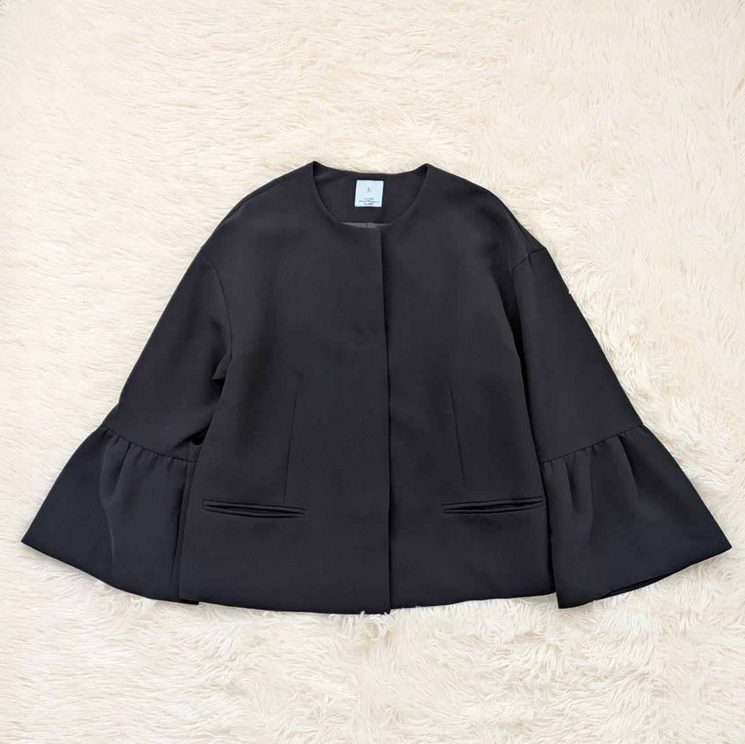 【美品】KUMIKYOKU NAVY　コンフォータブルドレープ ジャケット　2