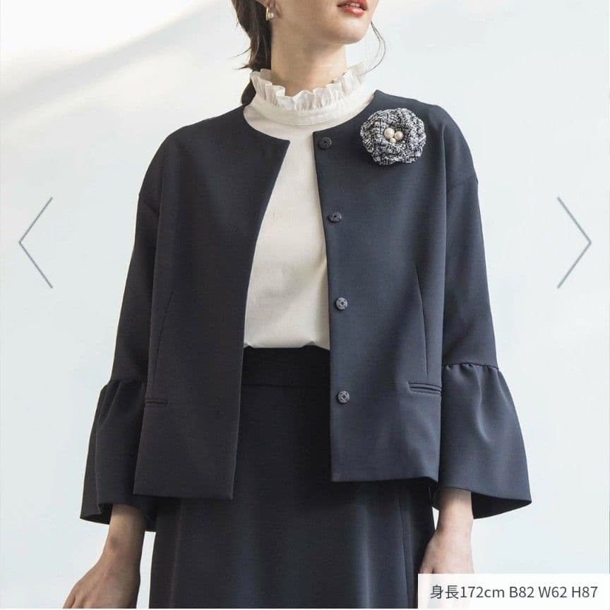 【美品】KUMIKYOKU NAVY　コンフォータブルドレープ ジャケット　2