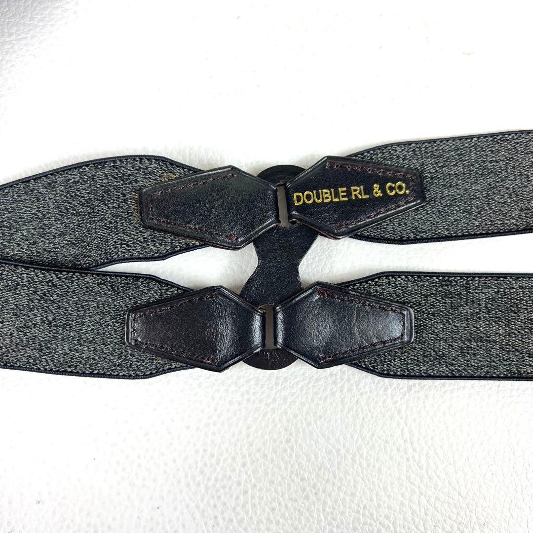 【現行✨】RRL ダブルアールエル サスペンダー ボタン式 レザー シルバー金具