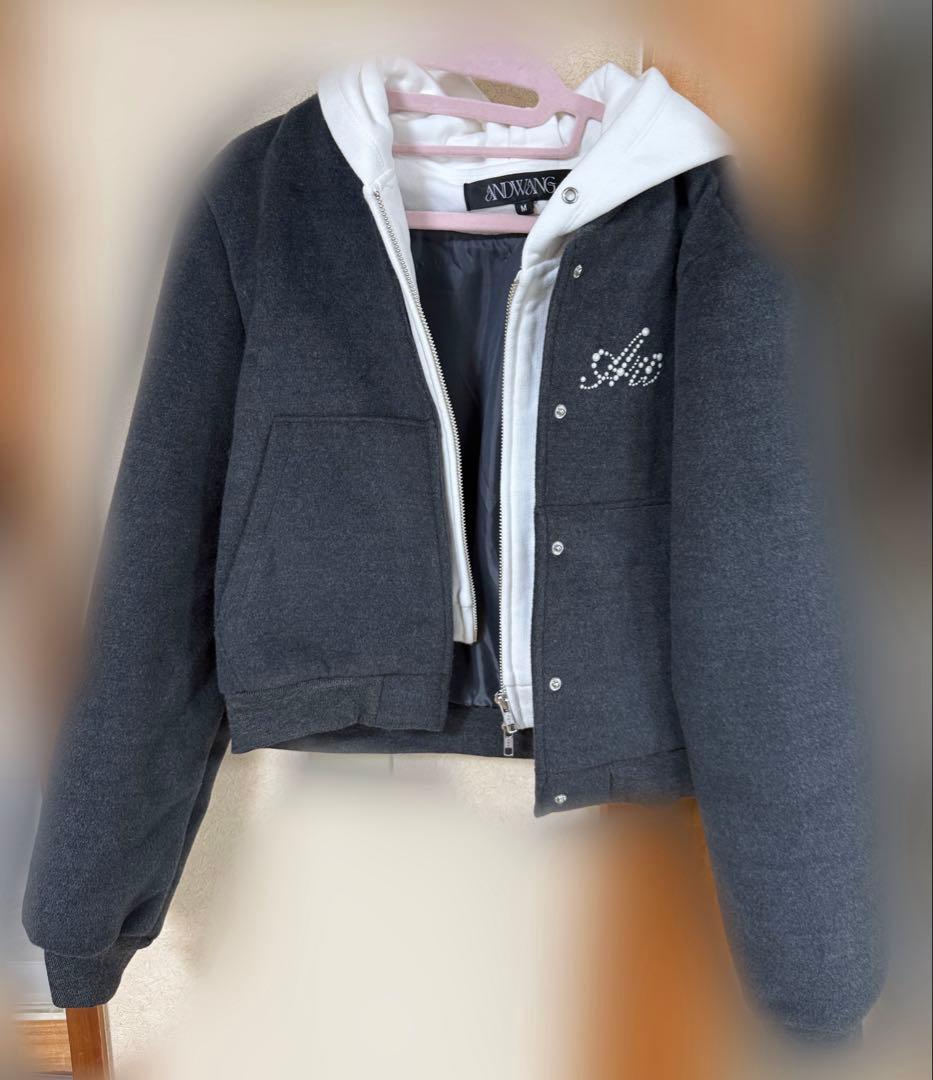 ANDWANG Hoodie docking jacket＆ skirt 上下