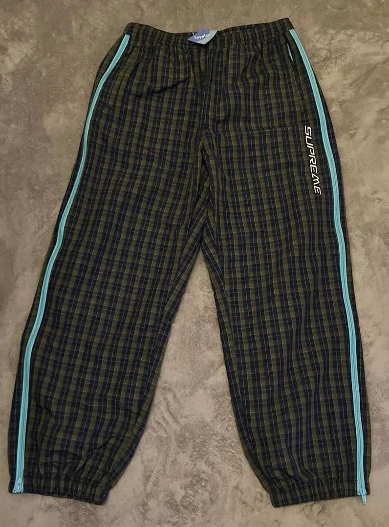 【最終値下】 Supreme Plaid Warm Up Pant \"Navy\"