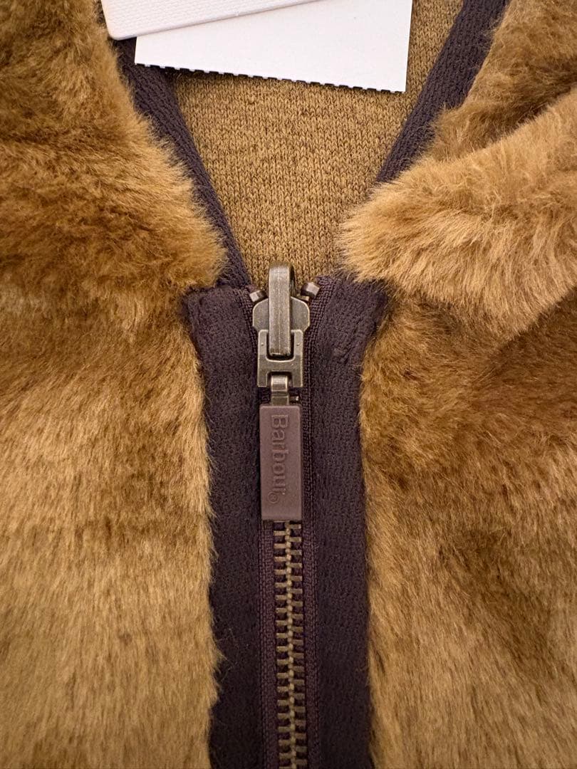 【1/10まで】Barbour ファー ベスト 34サイズ（ブラウン）