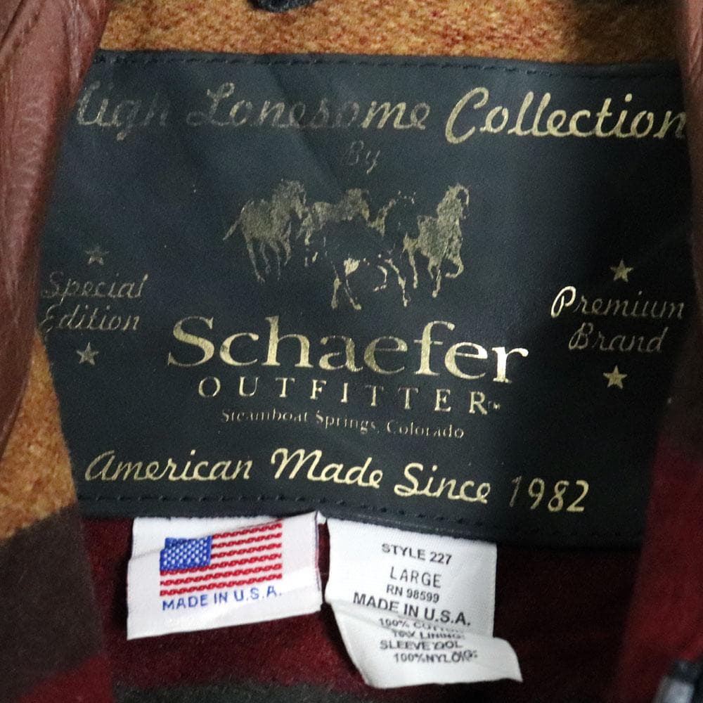 USA製 Schaefer 本革切替 オイルドコットン ウエスタンコート