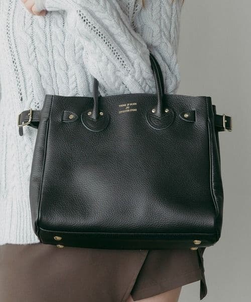 バッグ EMBOSSED LEATHER BELTED TOTE S 25AW