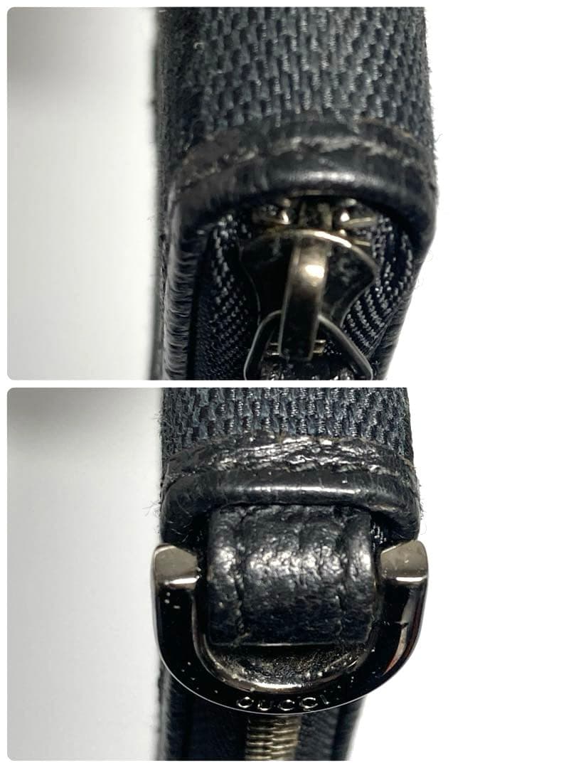 良品　GUCCI グッチ　GGキャンバス ケース　カードケース　ブラック