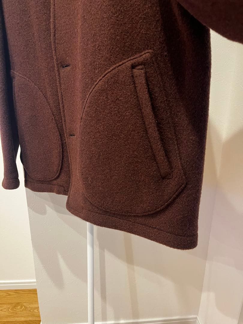 【新品】DANTON ノーカラージャケット ブラウン　42サイズ