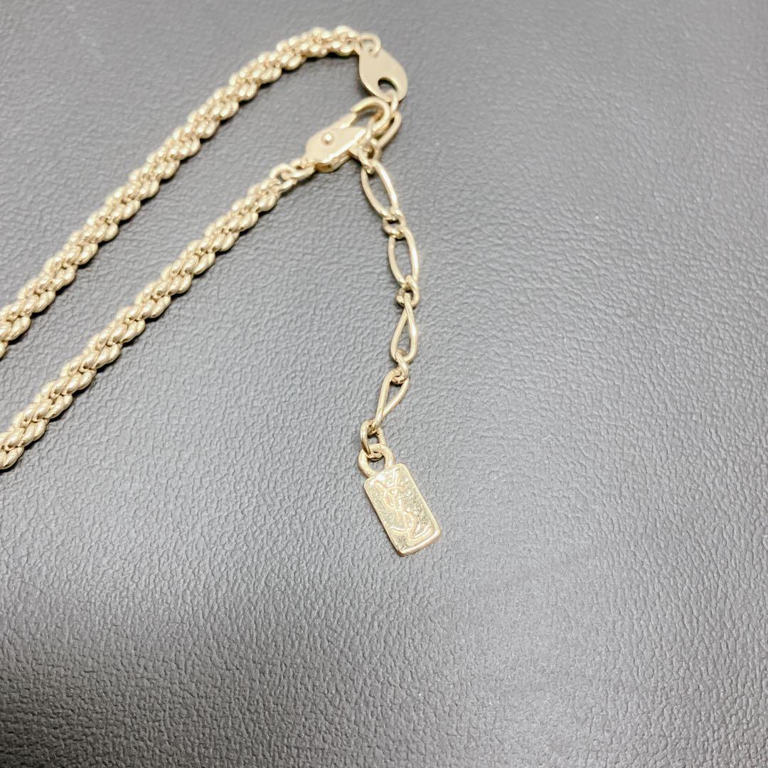 イヴサンローラン　ネックレス　しずく　ゴールド　透かし　YSL ティアドロップ