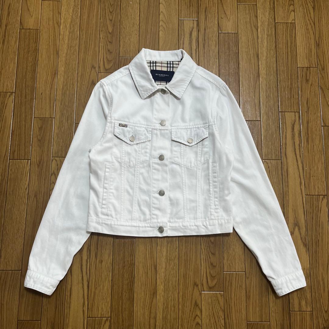 BURBERRY ホワイトデニムジャケット　トラッカージャケット　ノバチェック
