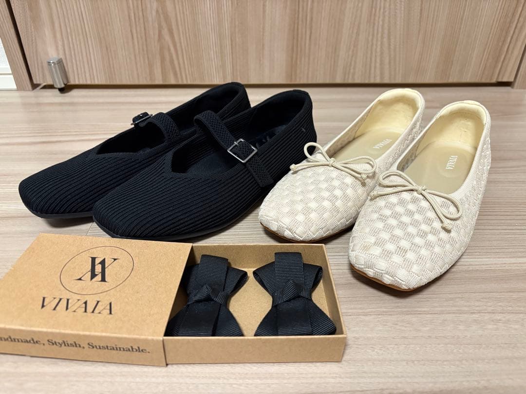 VIVALA フラットシューズ 2足、シューズクリップ