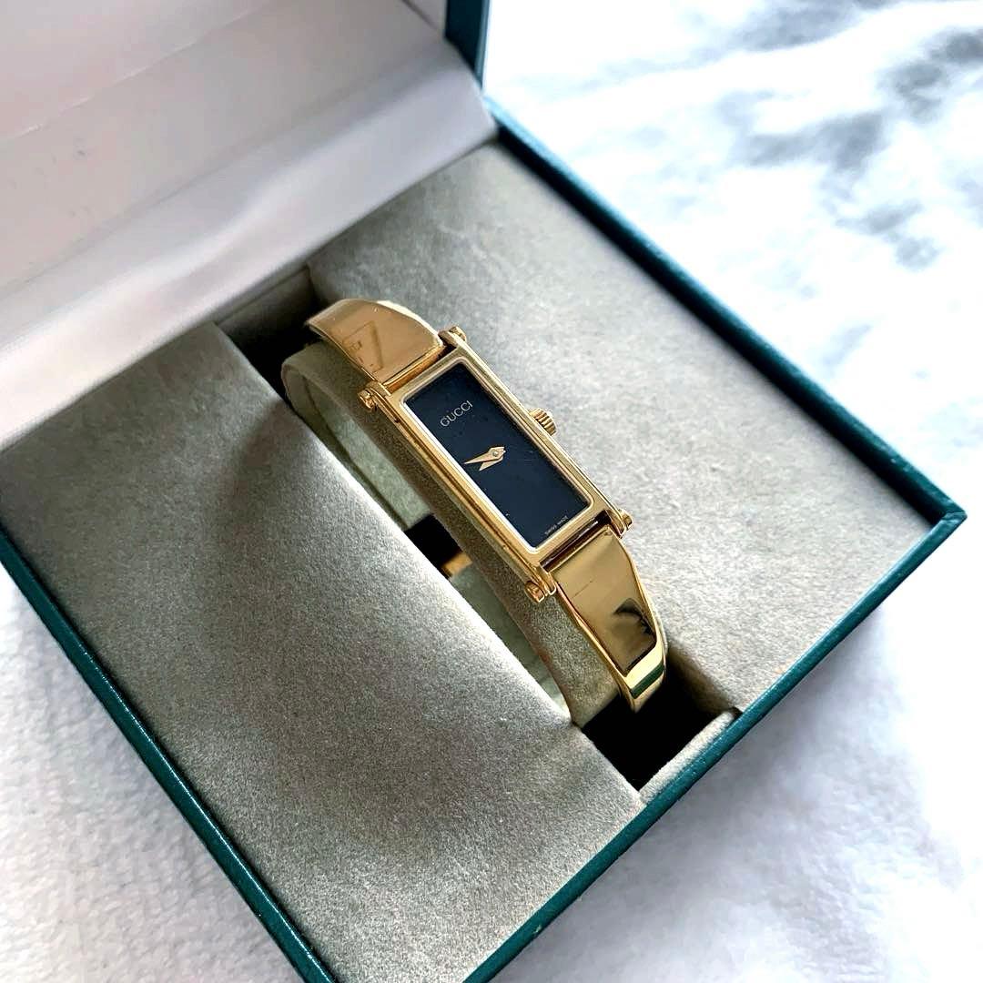グッチ GUCCI 1500L レディース 腕時計 ゴールド×ブラック 箱付き