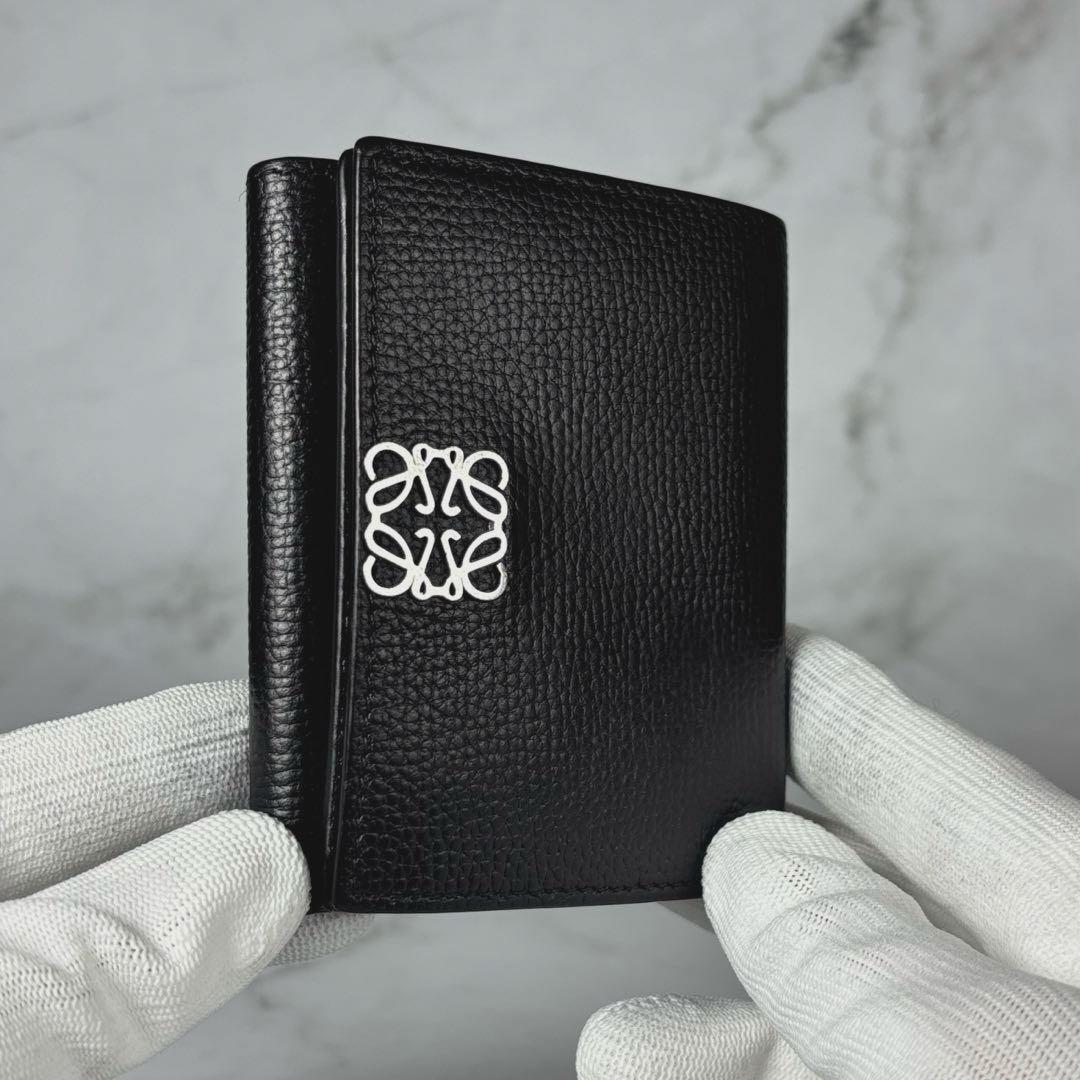 ロエベ　アナグラム　トライフォールドウォレット　Wホック　三つ折り　財布