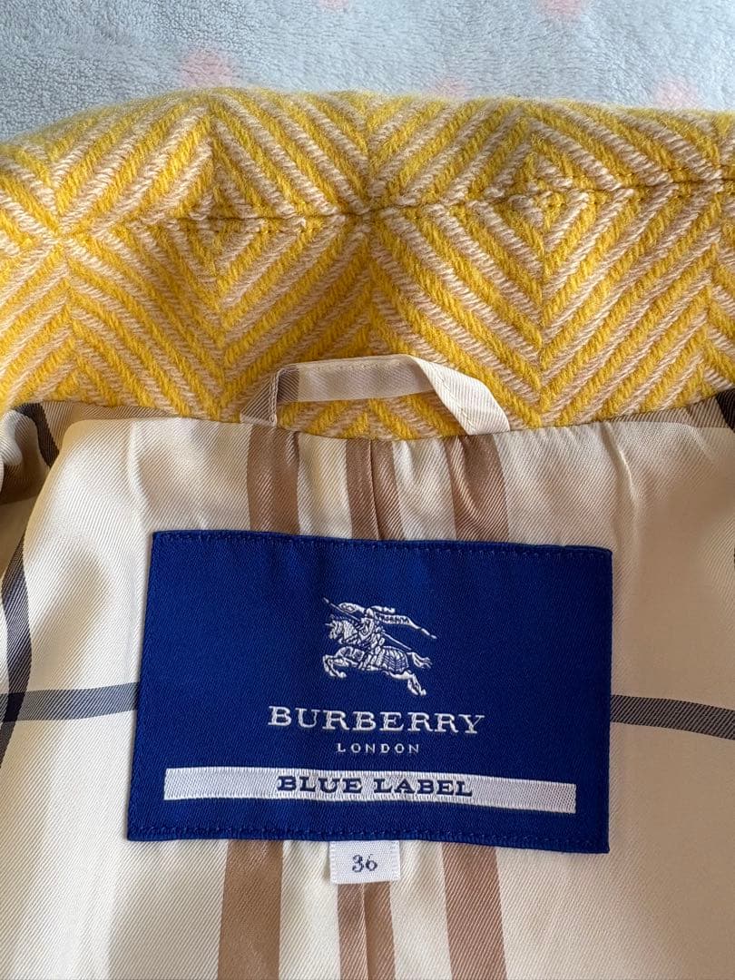 【美品】BURBERRY BLUE LABEL ダブルブレスト ピーコート 36