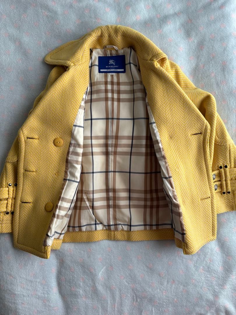 【美品】BURBERRY BLUE LABEL ダブルブレスト ピーコート 36