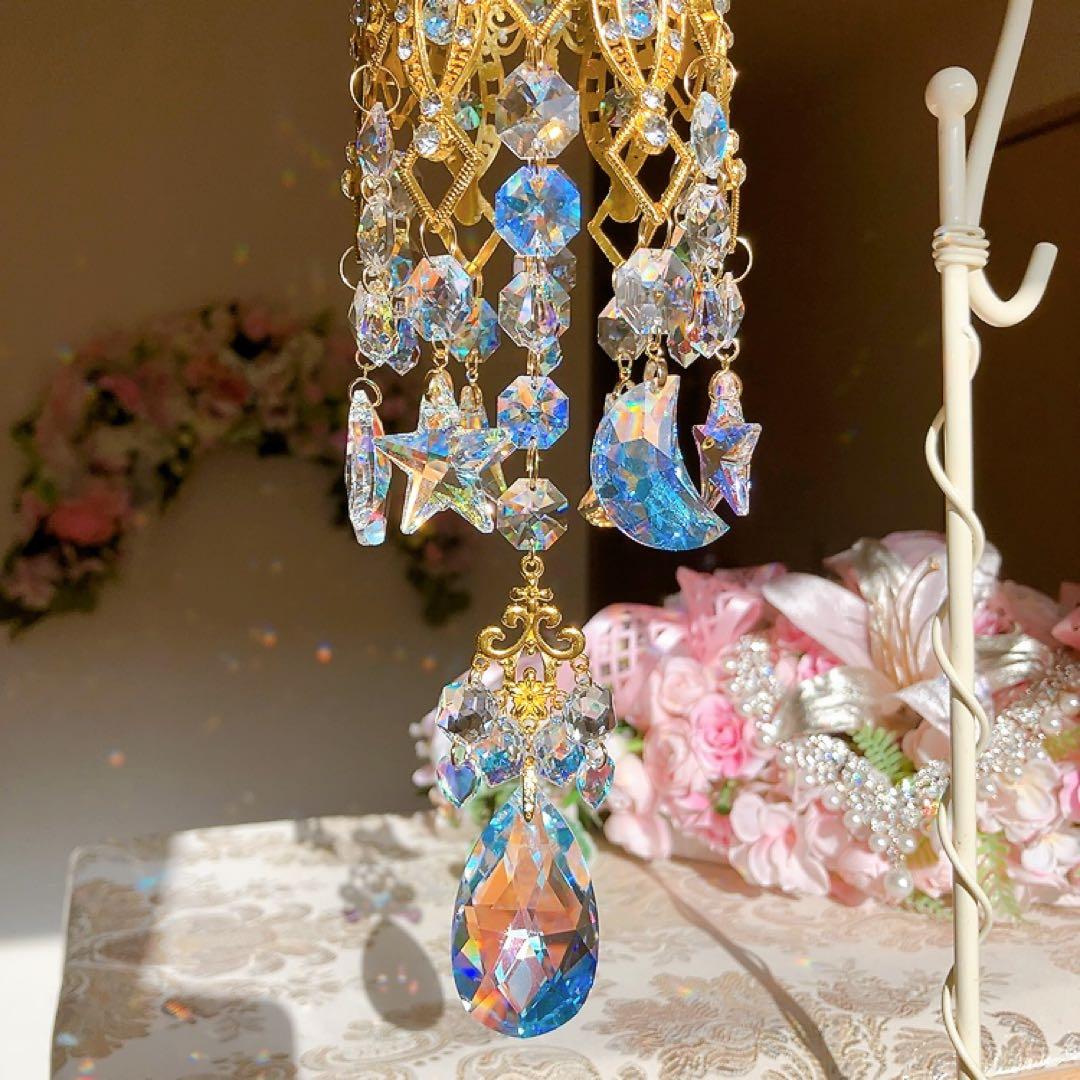 スワロフスキー☆Star & Moon.。.:*☆♡*.+サンキャッチャー♡