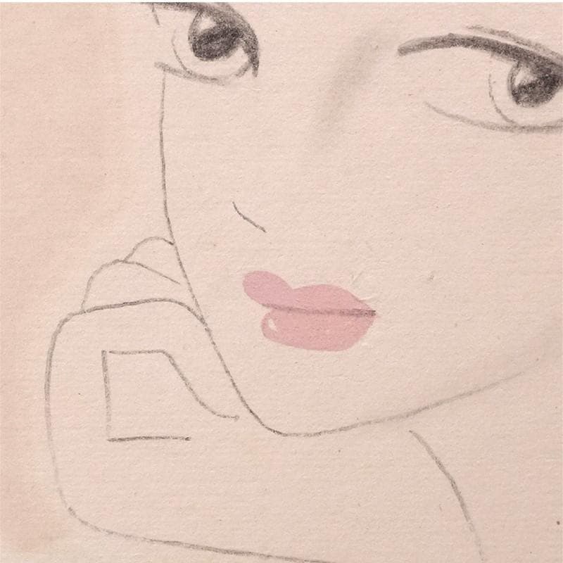 【MZ】◆東郷青児『明るい瞳』真筆 色紙水彩美人画◆検） 金子國義