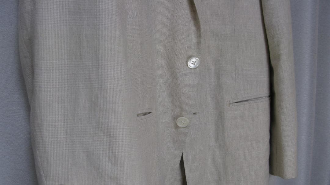 リングヂャケット　リネンシルク　ウィンドペン テーラードジャケット44