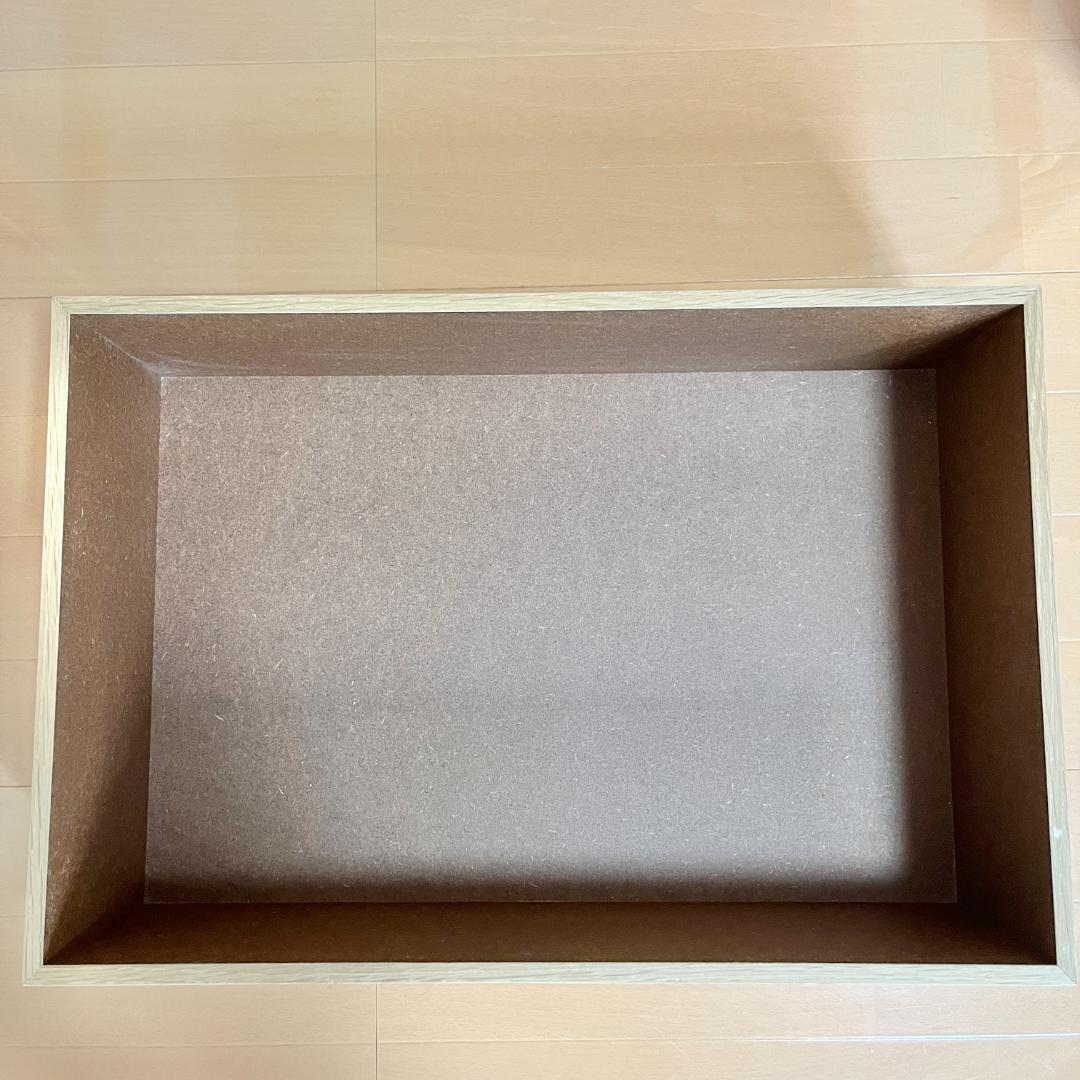 廃盤品　無印良品 ステンレスユニットシェルフ用木製収納ケース 引出式2段 ワイド