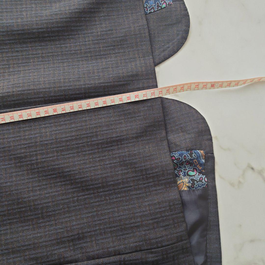 ★f エトロ シルク メンズ ジャケット ネイビー チェック ペイズリー イタリ