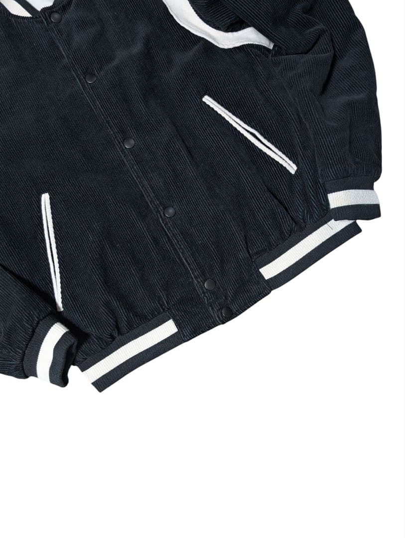 ZARA テディジャケット コーデュロイ 黒 ブラックL