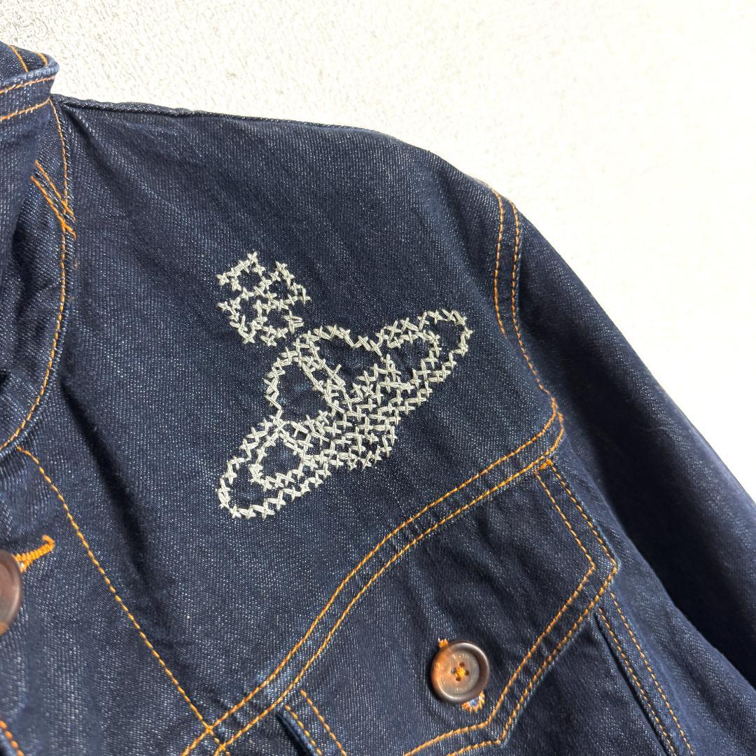 【スクイグル柄☆オーブ刺繍】ヴィヴィアンウエストウッド デニムジャケット