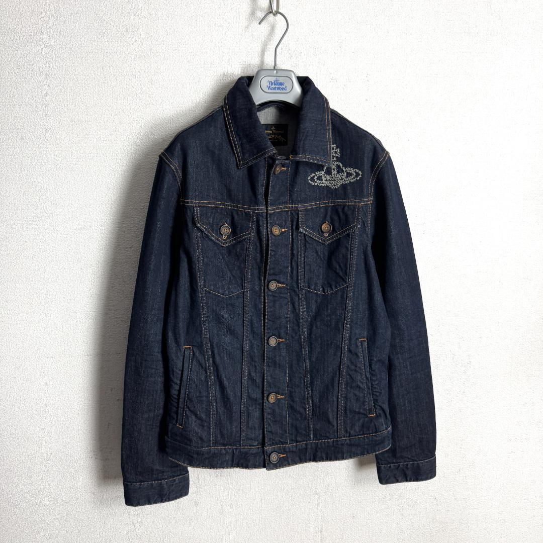 【スクイグル柄☆オーブ刺繍】ヴィヴィアンウエストウッド デニムジャケット