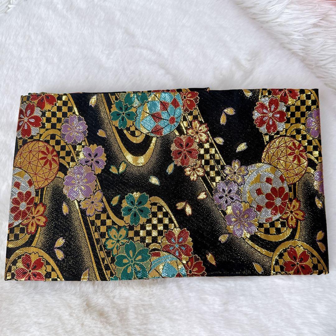 七五三　はこせこセット　黒×ゴールド　作り帯　草履21.0cm