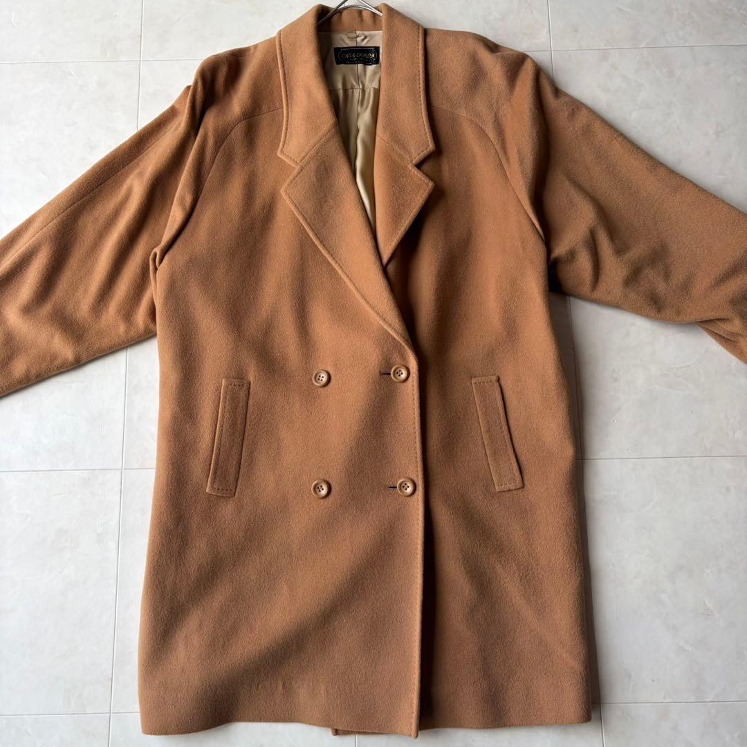 カシミヤ100% CASA DORRA カサドーラ ダブルコート キャメル L