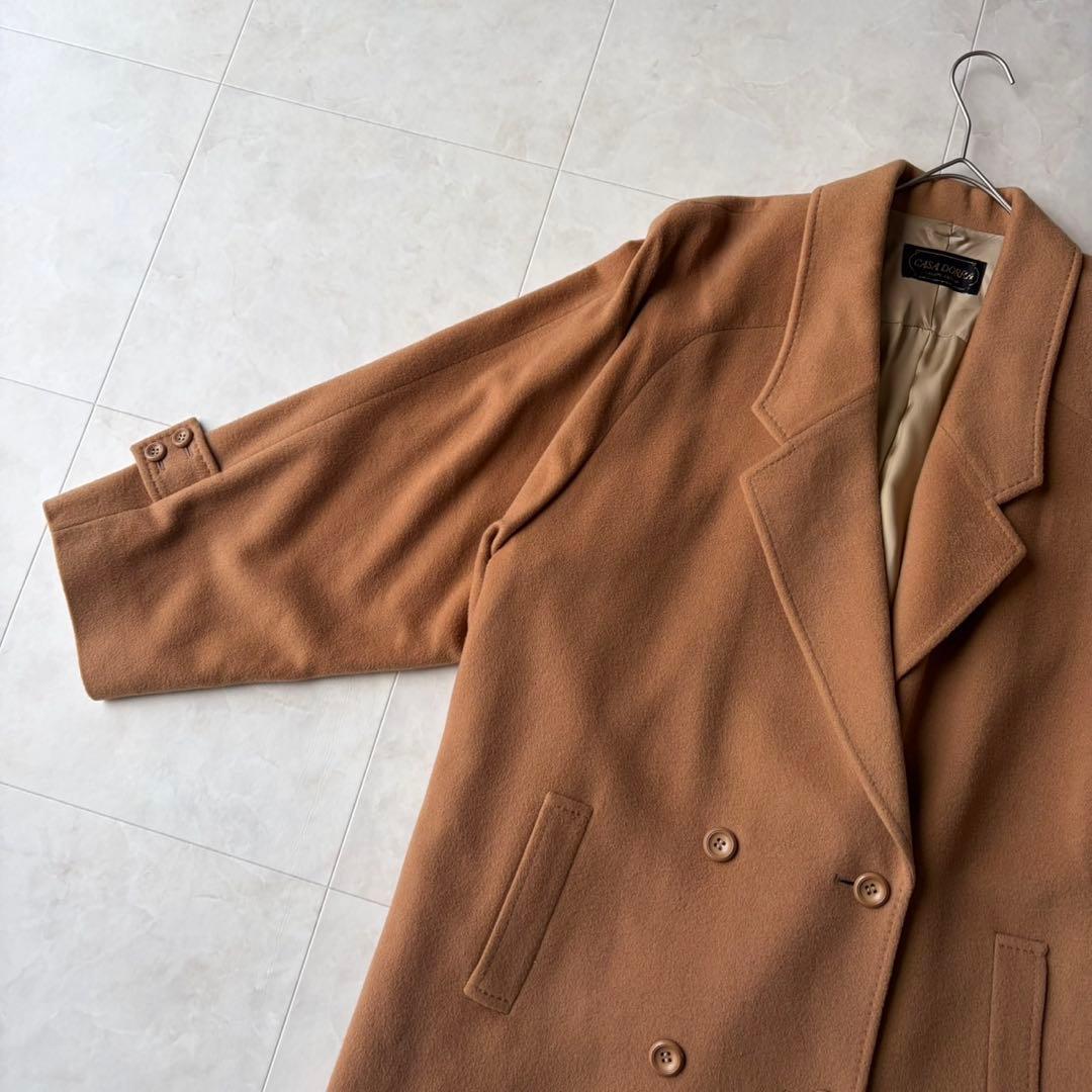 カシミヤ100% CASA DORRA カサドーラ ダブルコート キャメル L
